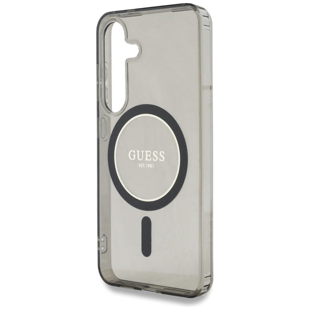 Ovitek MagSafe za Samsung Galaxy S25 S931, Guess, IML Glitter Circle, črn