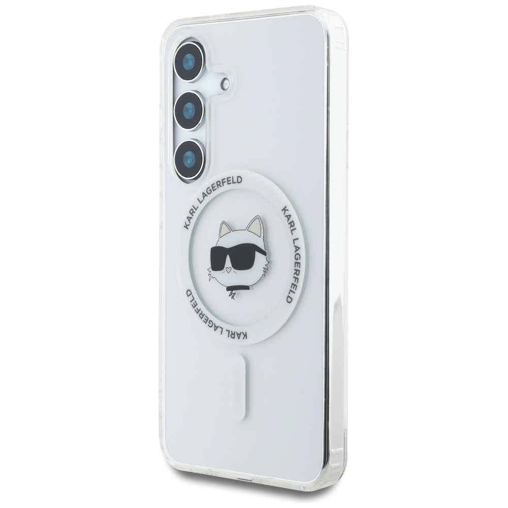 Ovitek MagSafe za Samsung Galaxy S25 S931, Karl Lagerfeld, IML Choupette's Head, Bel.