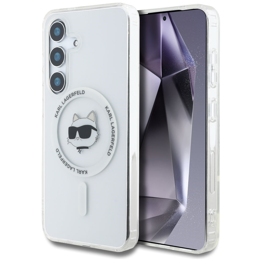 Ovitek MagSafe za Samsung Galaxy S25 S931, Karl Lagerfeld, IML Choupette's Head, Bel.