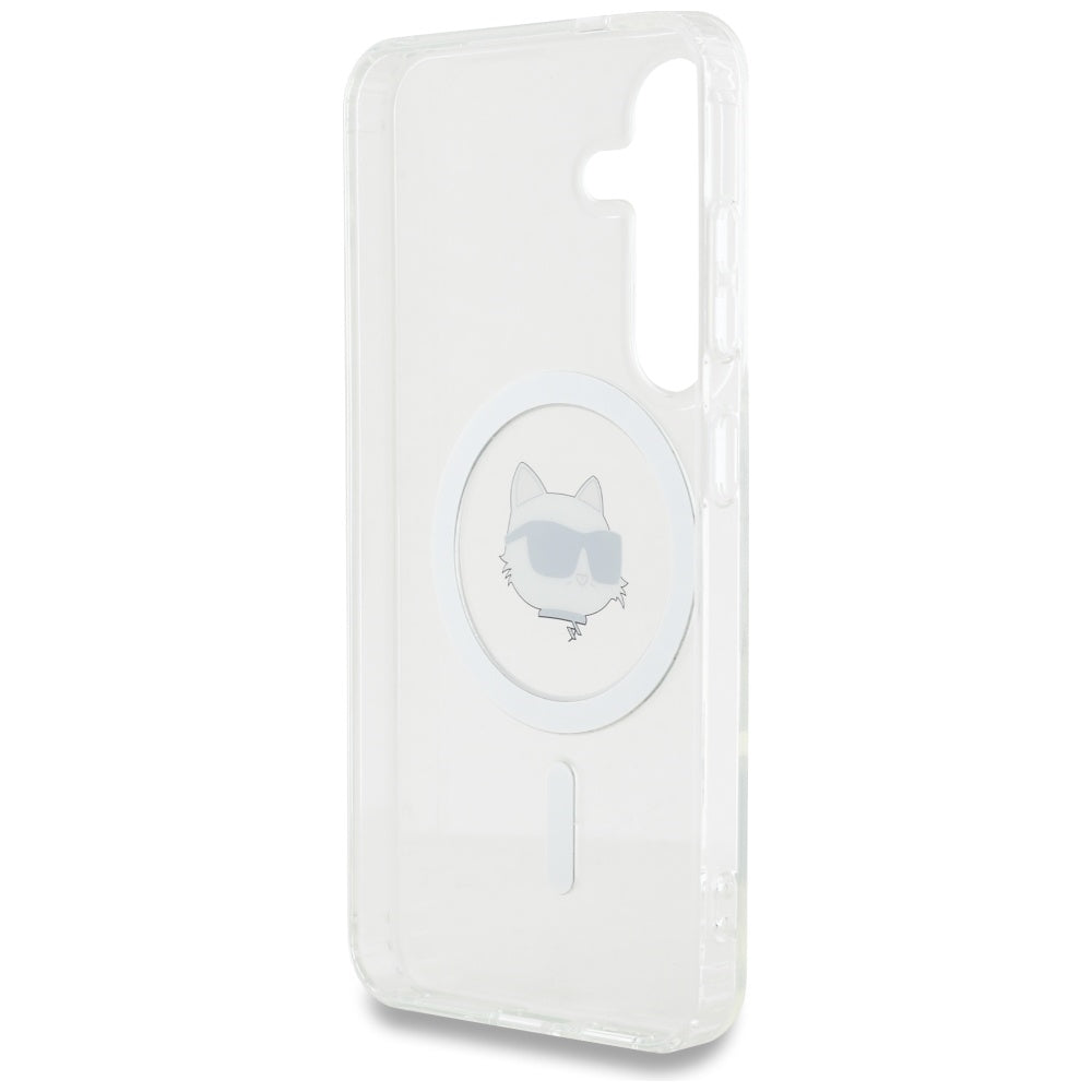 Ovitek MagSafe za Samsung Galaxy S25 S931, Karl Lagerfeld, IML Choupette's Head, Bel.