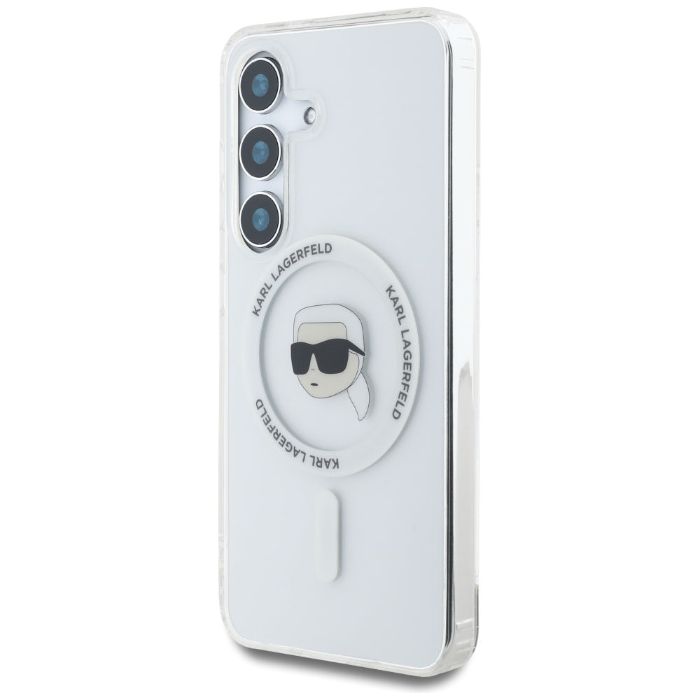 Ovitek MagSafe za Samsung Galaxy S25 S931, Karl Lagerfeld, IML Karl's Head, Bel.