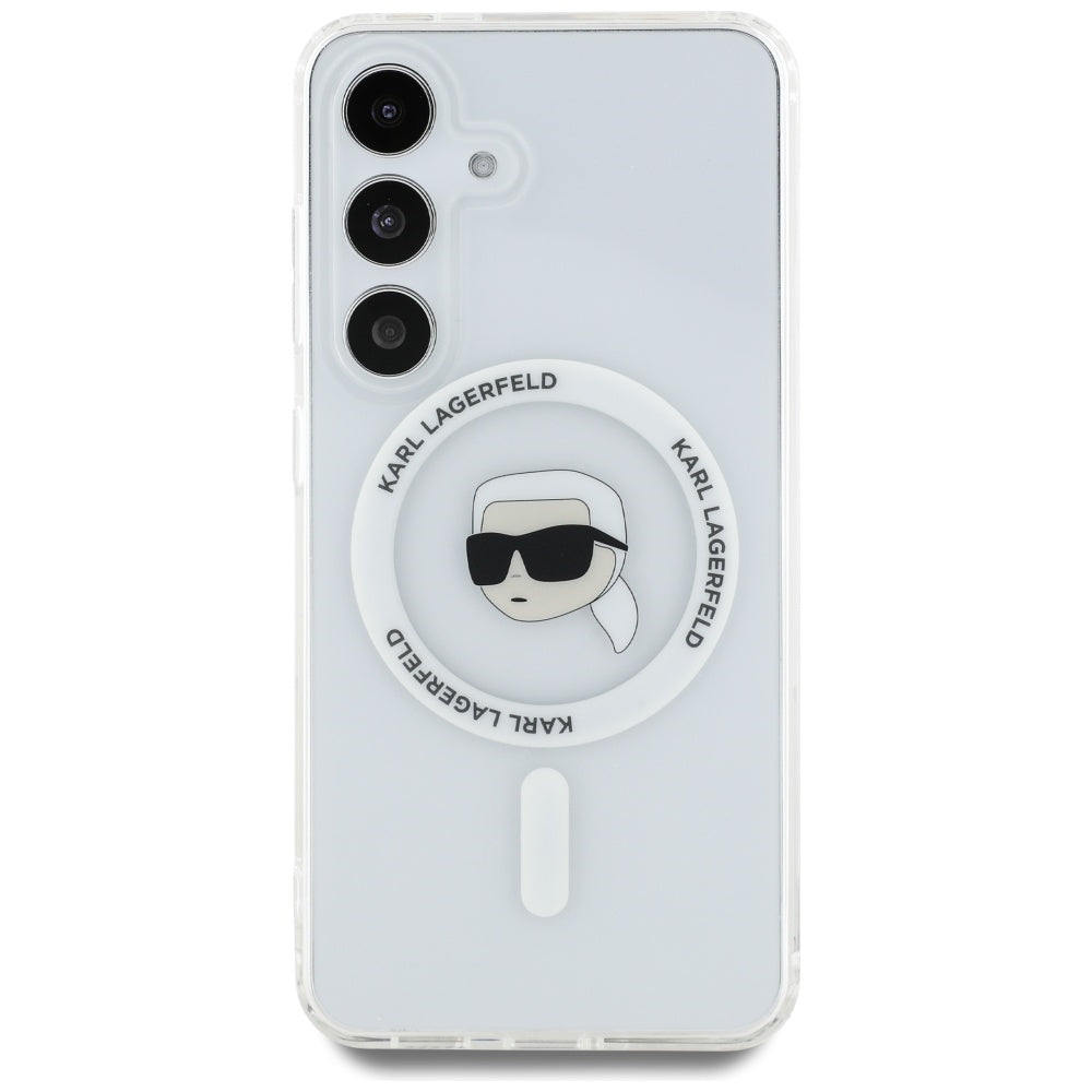 Ovitek MagSafe za Samsung Galaxy S25 S931, Karl Lagerfeld, IML Karl's Head, Bel.