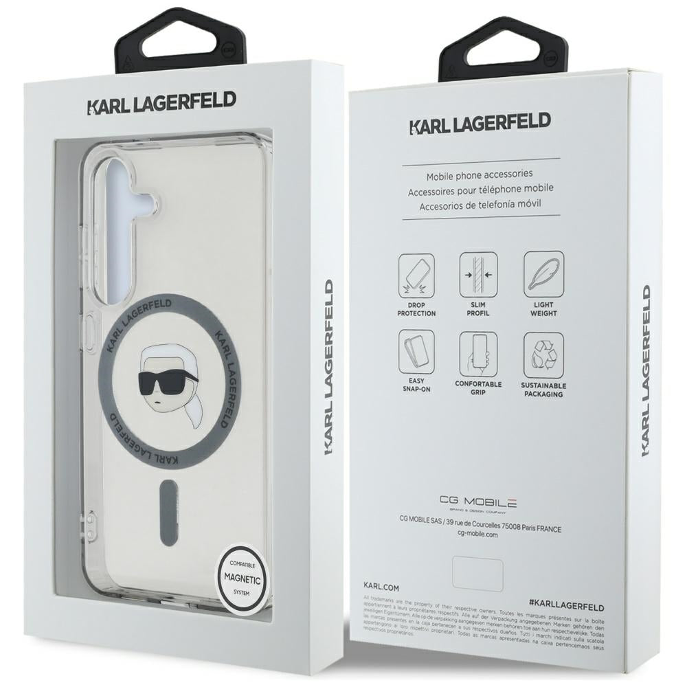 MagSafe Case for Samsung Galaxy S25 S931, Karl Lagerfeld, IML Karl's Head, Black