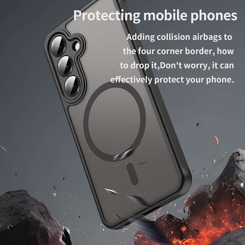 Ovitek MagSafe za Samsung Galaxy S25 S931 / S24 S921, Techsuit, HaloFrost II (Velika odprtina za objektiv), Črn