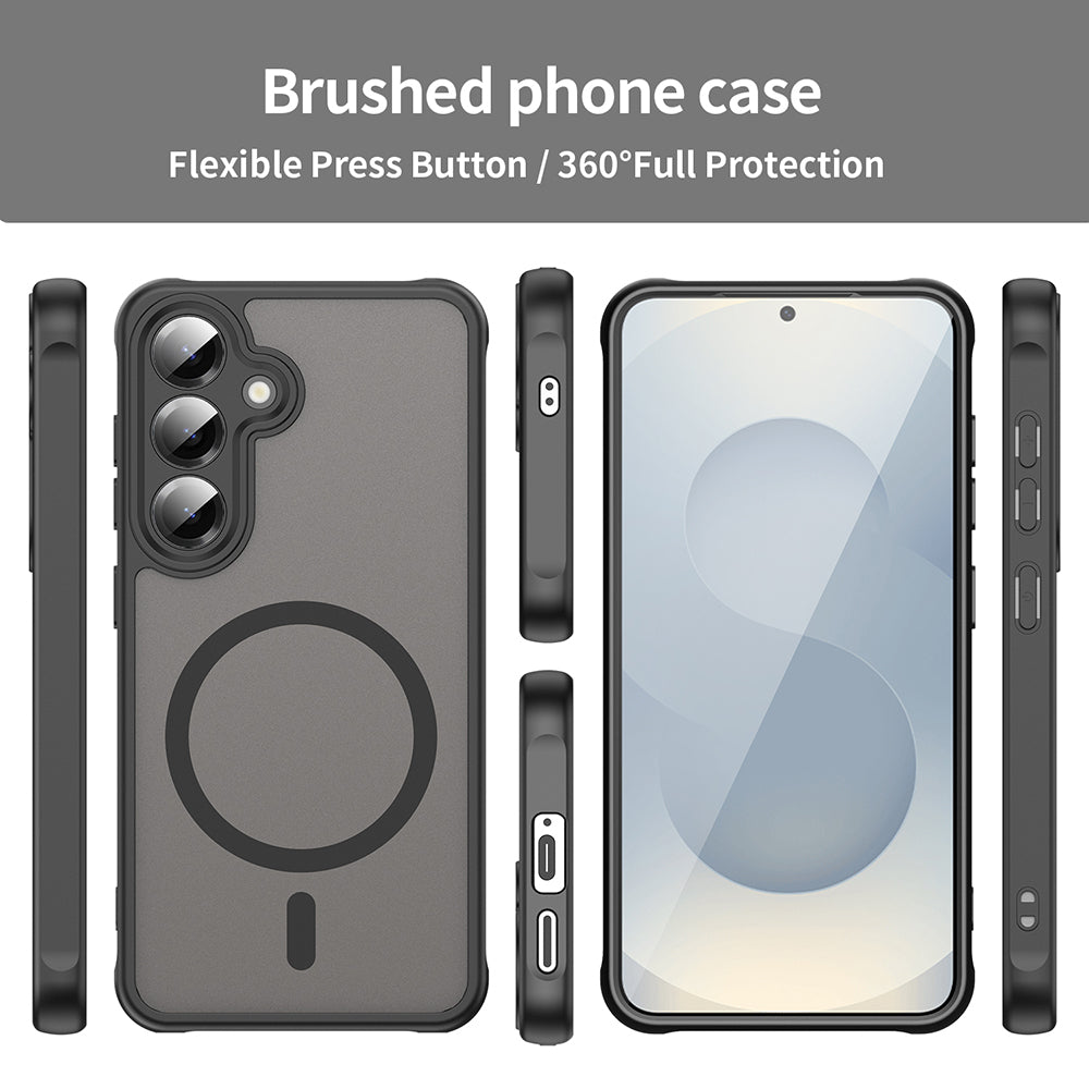 Ovitek MagSafe za Samsung Galaxy S25 S931 / S24 S921, Techsuit, HaloFrost II (Velika odprtina za objektiv), Črn