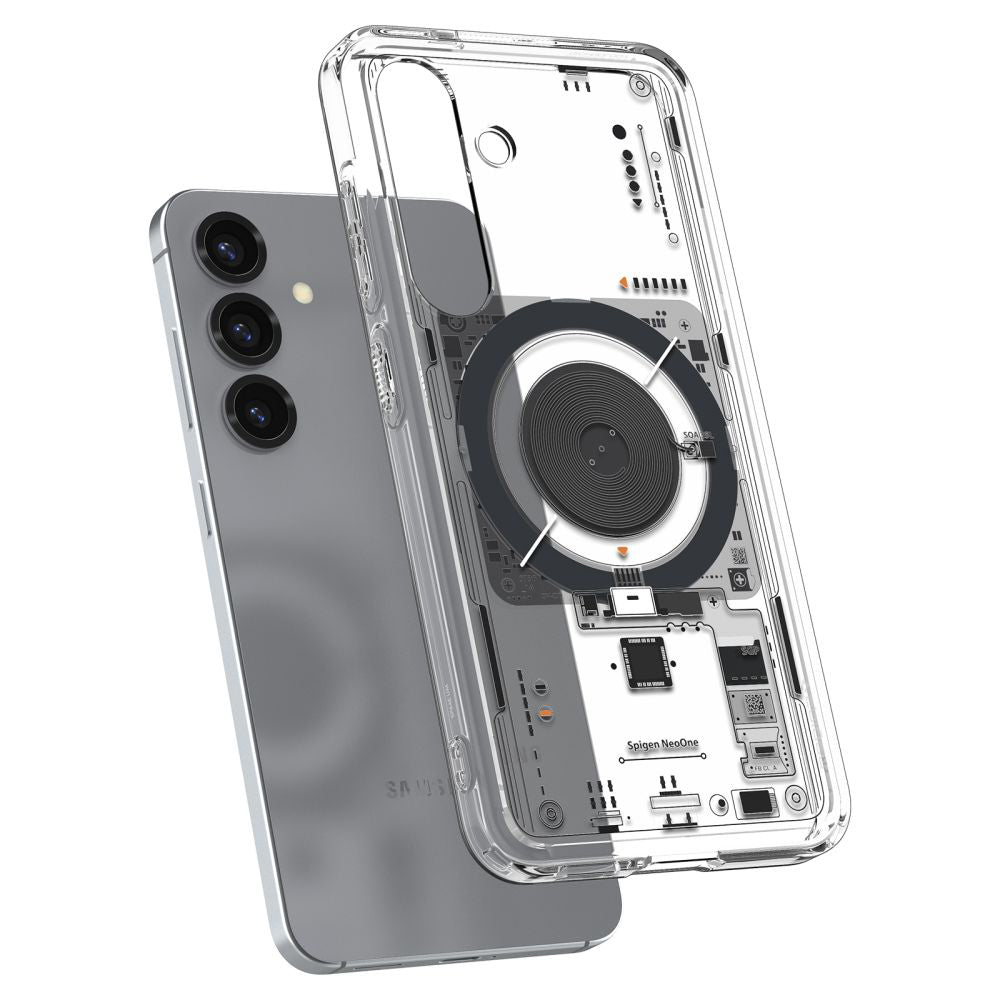 Ovitek MagSafe za Samsung Galaxy S25 S931, Spigen, Ultra Hybrid Neo One, Prozoren ACS09470