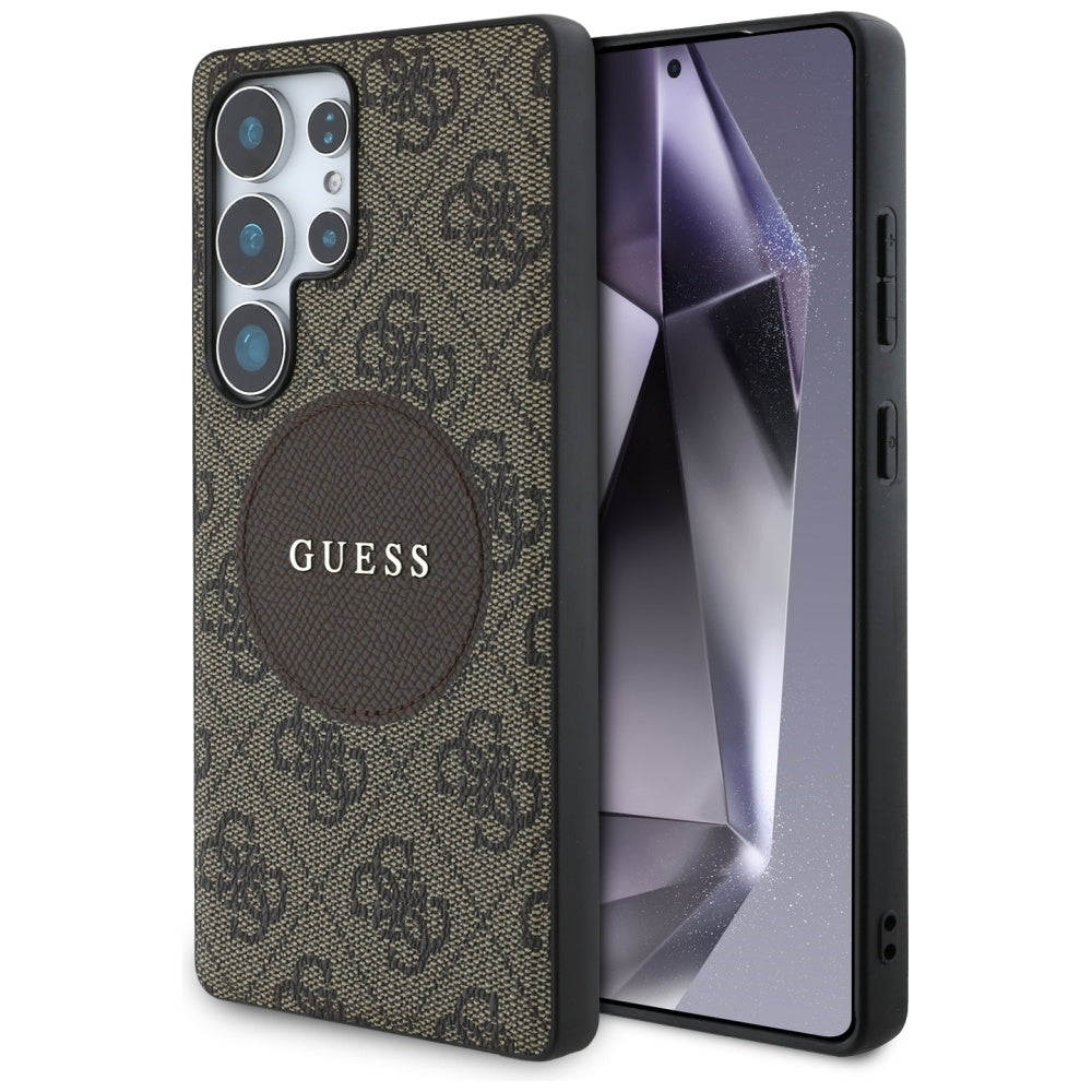 Ovitek MagSafe za Samsung Galaxy S25 Ultra S938, Guess, 4G Circle Classic Logo, rjava