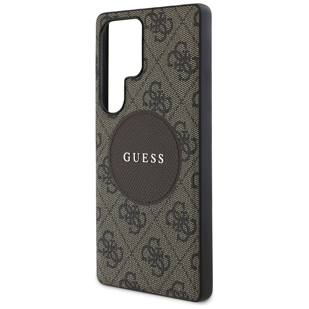 Ovitek MagSafe za Samsung Galaxy S25 Ultra S938, Guess, 4G Circle Classic Logo, rjava