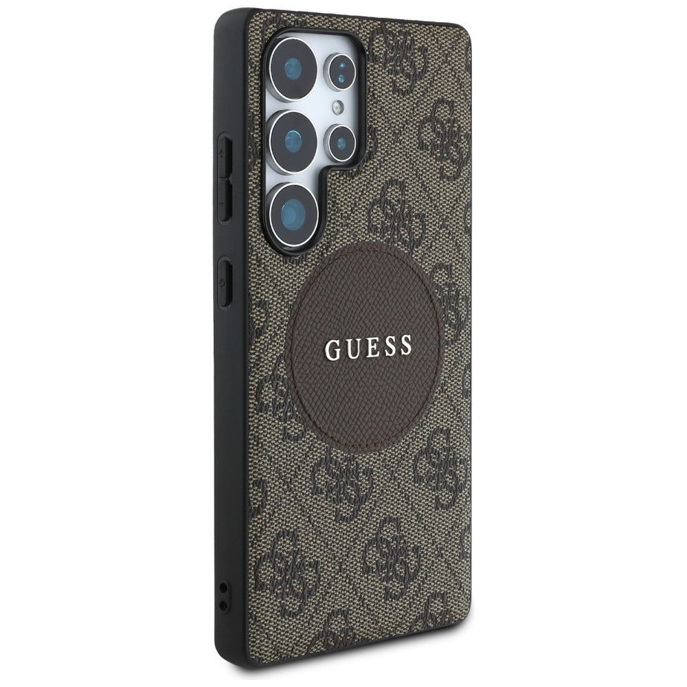Ovitek MagSafe za Samsung Galaxy S25 Ultra S938, Guess, 4G Circle Classic Logo, rjava