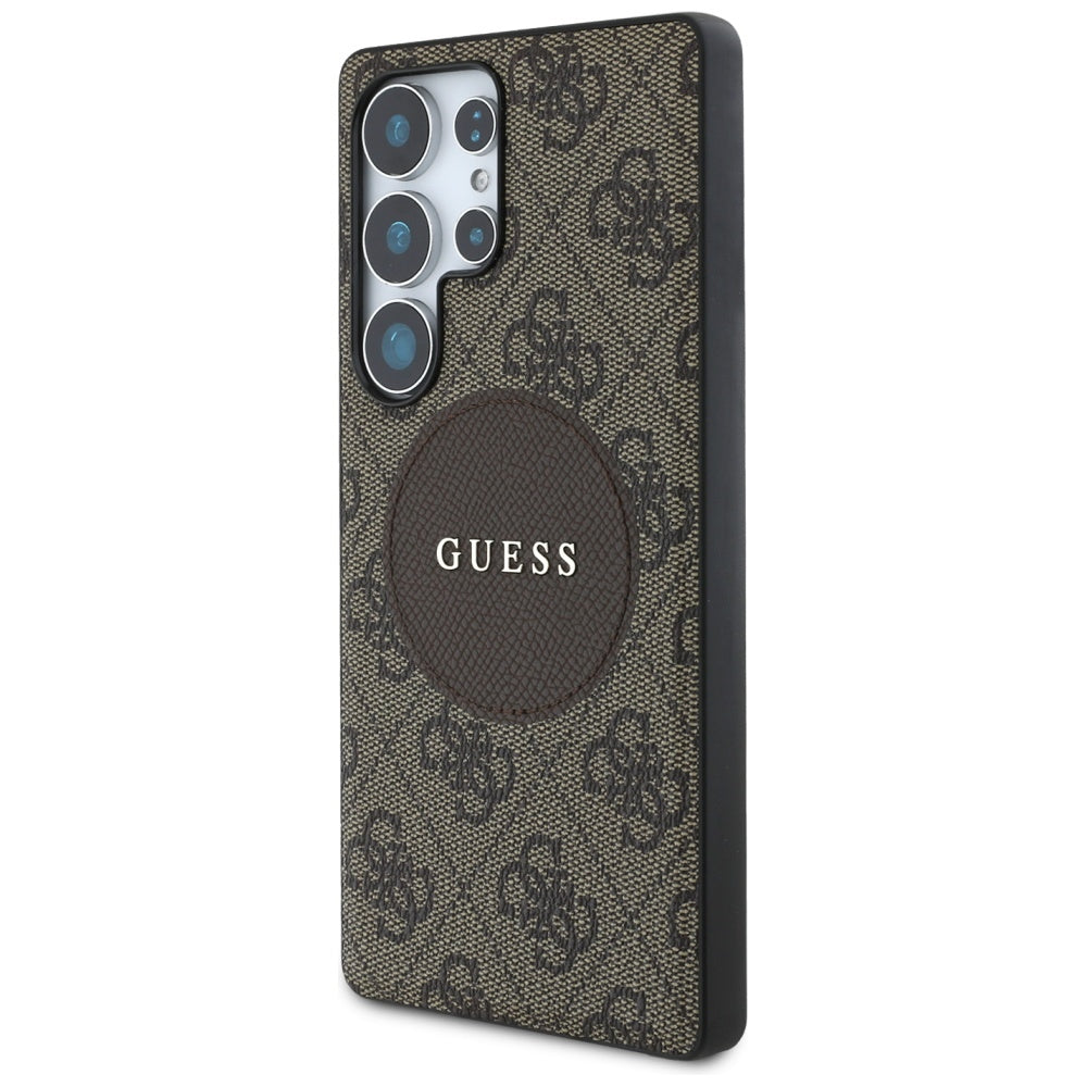 Ovitek MagSafe za Samsung Galaxy S25 Ultra S938, Guess, 4G Circle Classic Logo, rjava