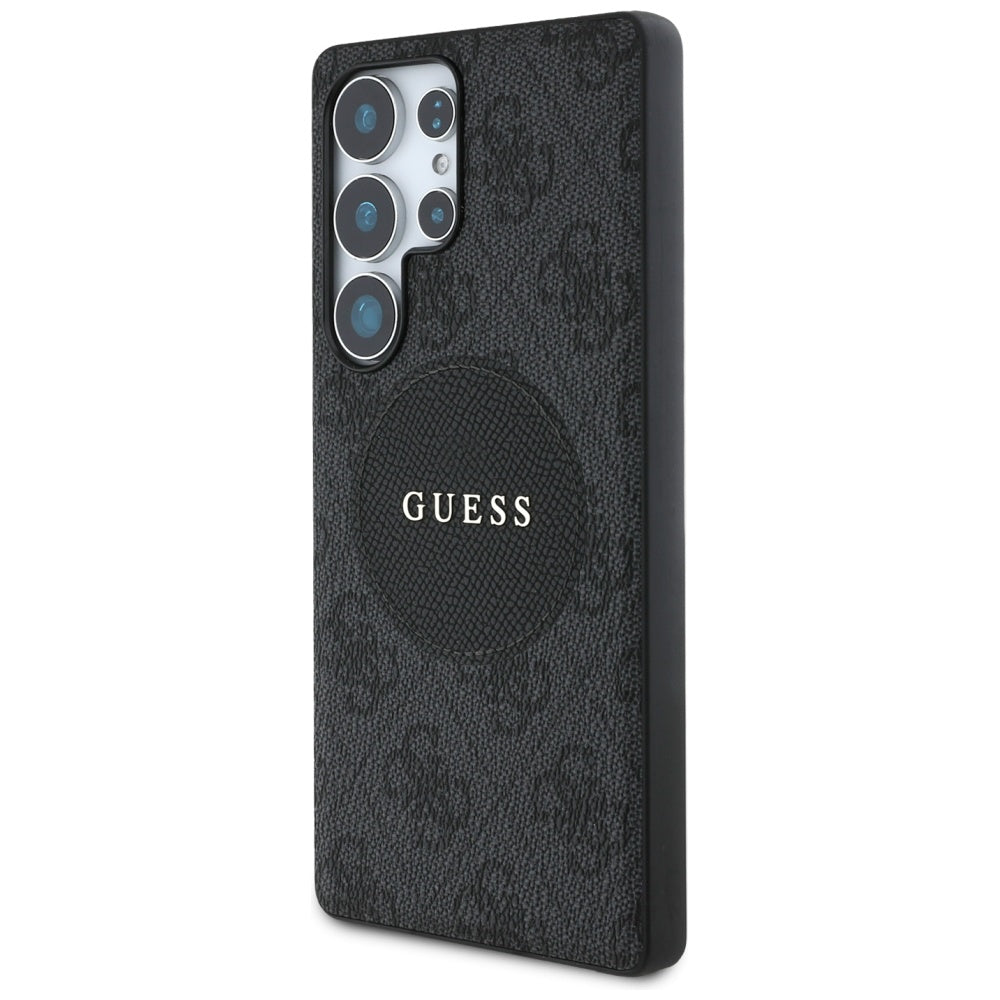 Ovitek MagSafe za Samsung Galaxy S25 Ultra S938, Guess, 4G Circle Classic Logo, Črn