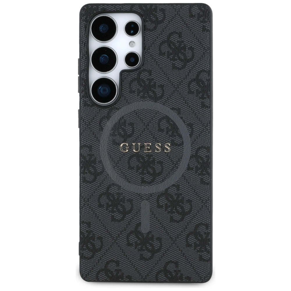 Ovitek MagSafe za Samsung Galaxy S25 Ultra S938, Guess, 4G Ring Classic Logo, črn
