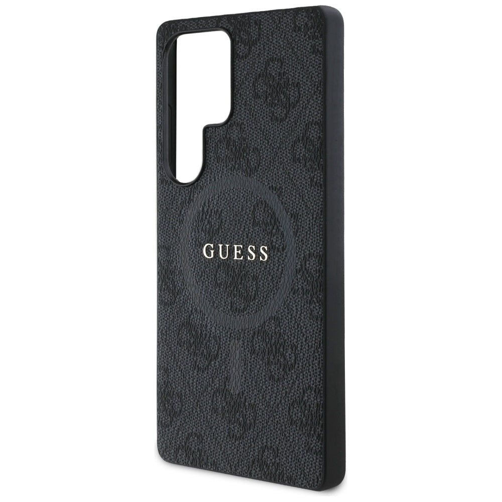 Ovitek MagSafe za Samsung Galaxy S25 Ultra S938, Guess, 4G Ring Classic Logo, črn