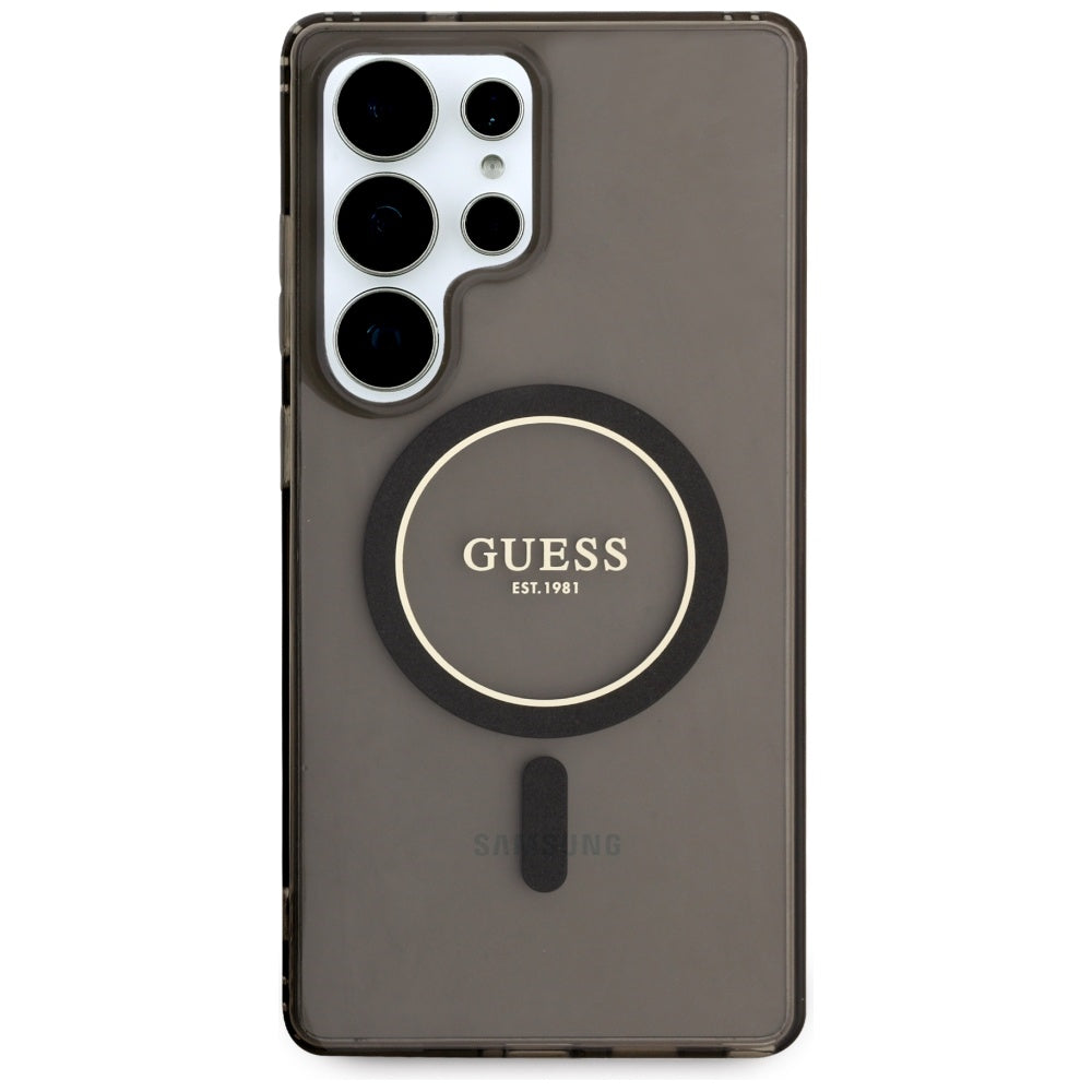 Ovitek MagSafe za Samsung Galaxy S25 Ultra S938, Guess, IML Glitter Circle, Črn