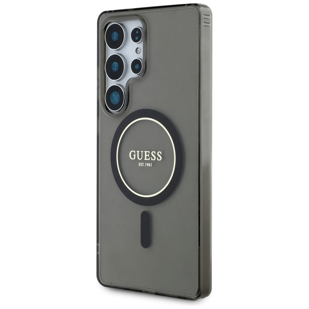 Ovitek MagSafe za Samsung Galaxy S25 Ultra S938, Guess, IML Glitter Circle, Črn