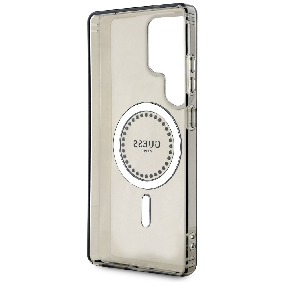 Ovitek MagSafe za Samsung Galaxy S25 Ultra S938, Guess, IML Rhinestone, Črn