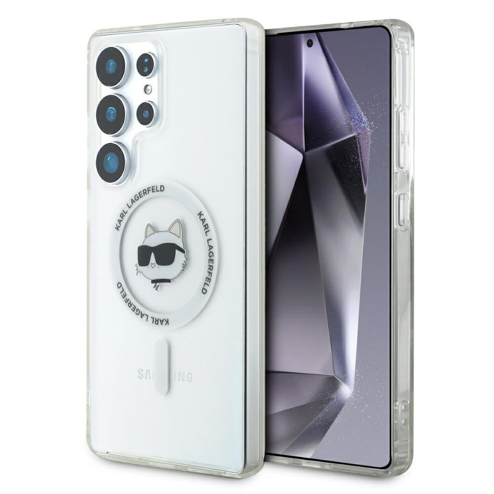 Ovitek MagSafe za Samsung Galaxy S25 Ultra S938, Karl Lagerfeld, IML Choupette's Head, Bela
