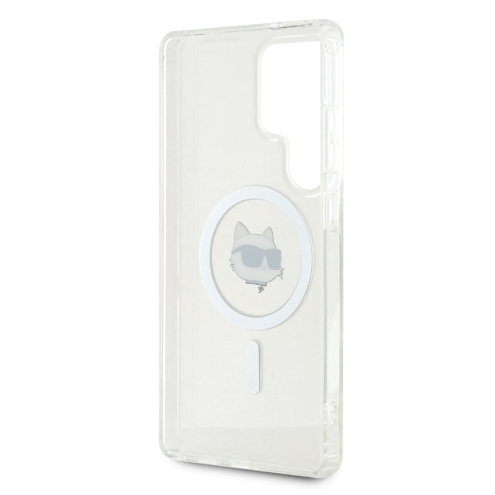 Ovitek MagSafe za Samsung Galaxy S25 Ultra S938, Karl Lagerfeld, IML Choupette's Head, Bela