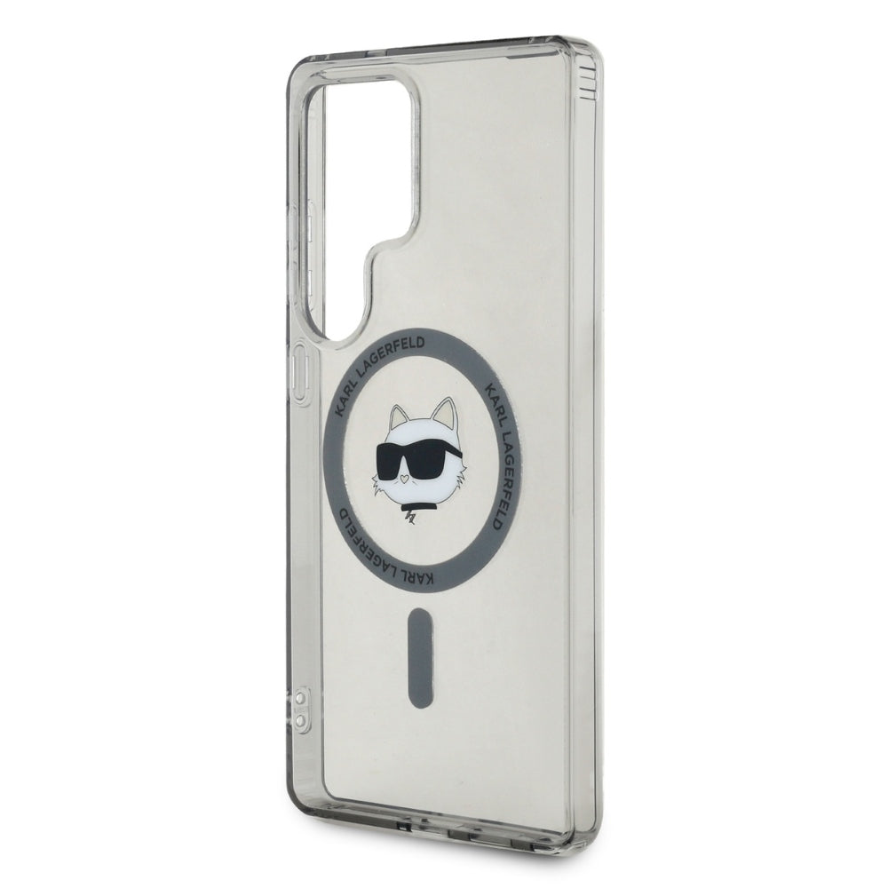 Ovitek MagSafe za Samsung Galaxy S25 Ultra S938, Karl Lagerfeld, IML Choupette's Head, Črna