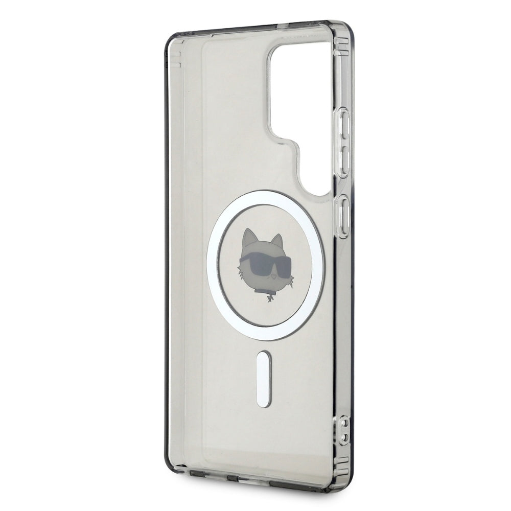 Ovitek MagSafe za Samsung Galaxy S25 Ultra S938, Karl Lagerfeld, IML Choupette's Head, Črna