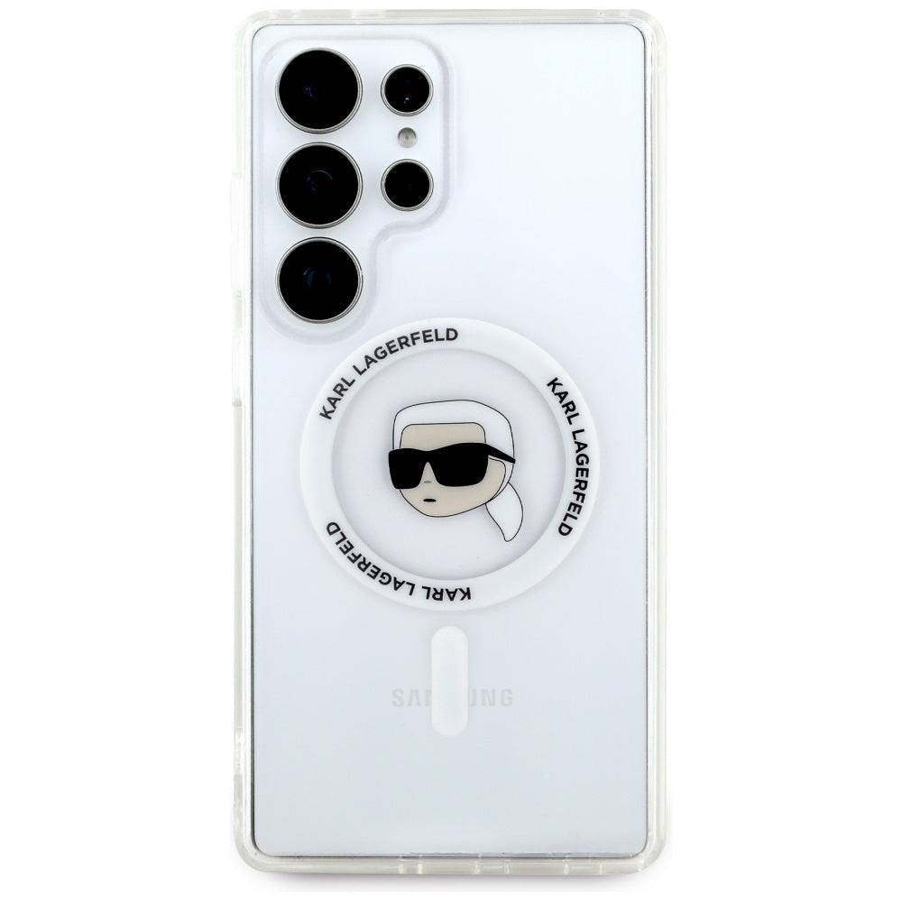 Ovitek MagSafe za Samsung Galaxy S25 Ultra S938, Karl Lagerfeld, IML Karl's Head, Bel