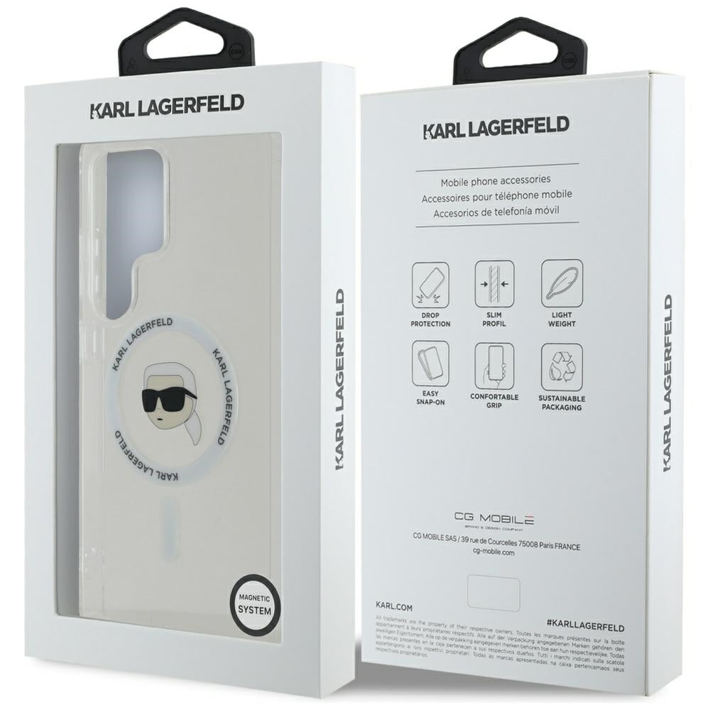 Ovitek MagSafe za Samsung Galaxy S25 Ultra S938, Karl Lagerfeld, IML Karl's Head, Bel