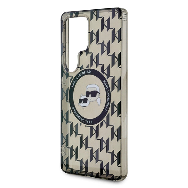 Ovitek MagSafe za Samsung Galaxy S25 Ultra S938, Karl Lagerfeld, IML Monogram Karl & Choupette's Heads, Črn