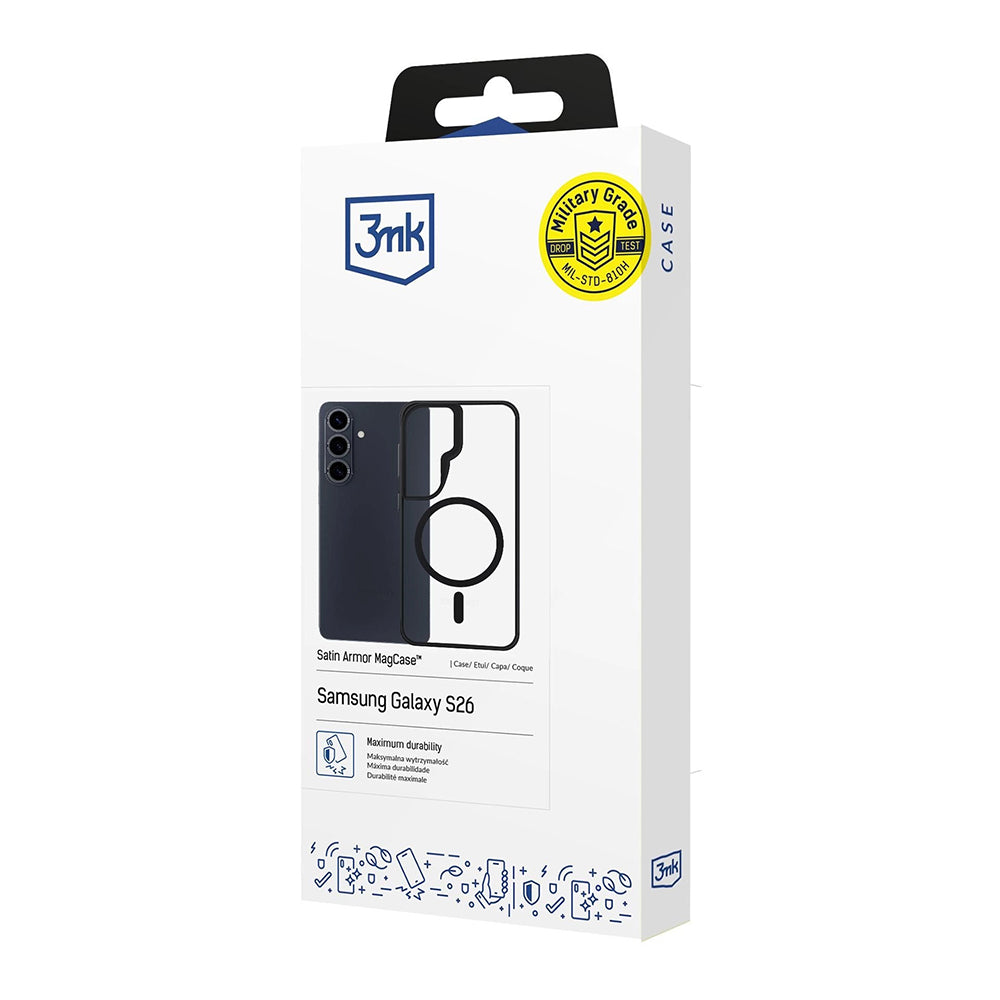 Ovitek MagSafe za Samsung Galaxy S26, 3MK, Satin Armor, Prozoren