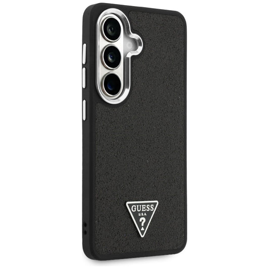 MagSafe ovitek za Samsung Galaxy S26 Plus S947, Guess, fiksni bleščeči trikotni logotip, črn