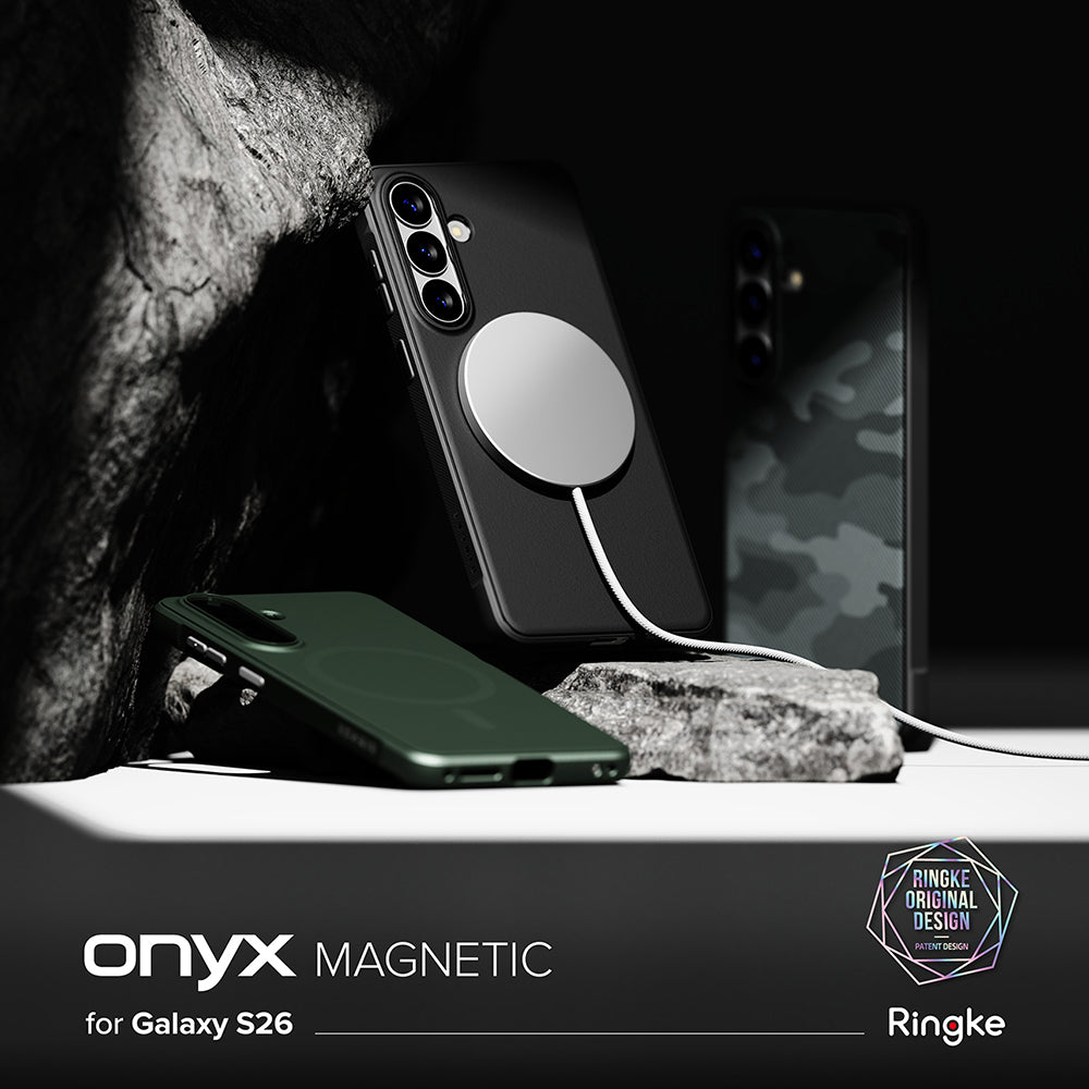 Ovitek MagSafe za Samsung Galaxy S26 S942, Ringke, Onyx, Črn