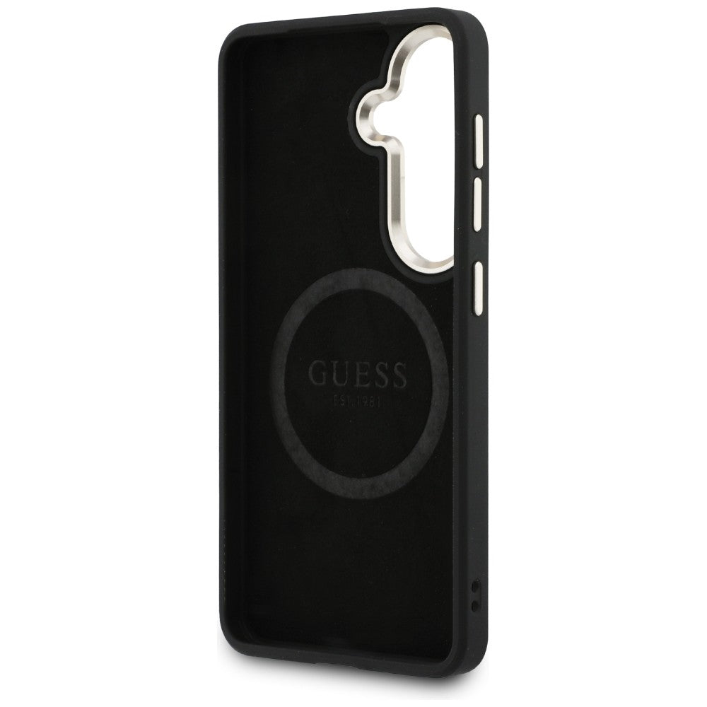 Ovitek MagSafe za Samsung Galaxy S26 S942, Guess, Perforated Logo, Rjava