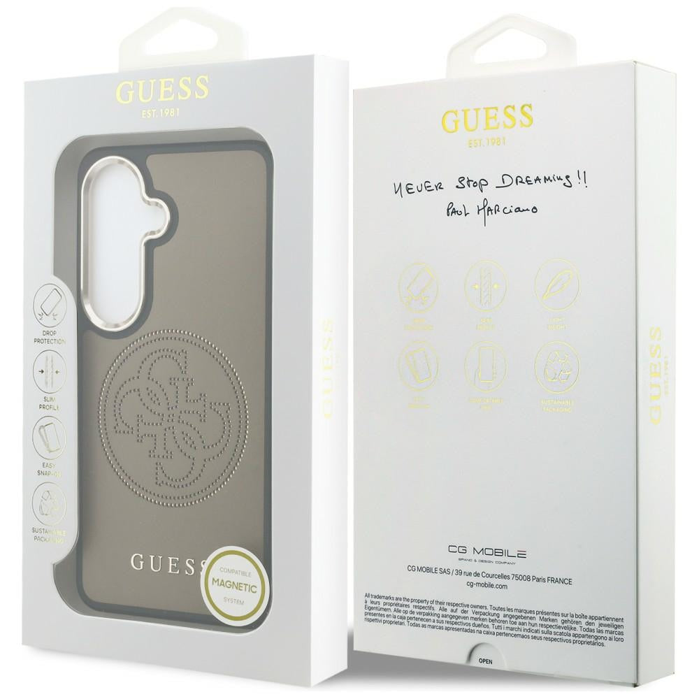Ovitek MagSafe za Samsung Galaxy S26 S942, Guess, Perforated Logo, Rjava