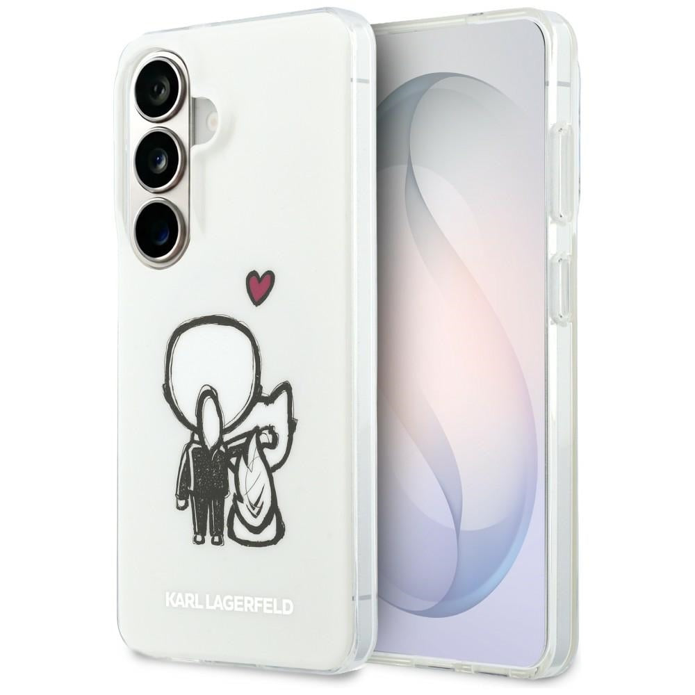 MagSafe ovitek za Samsung Galaxy S26 S942, Karl Lagerfeld, IML Karl & Choupette zadnji logotip, bel
