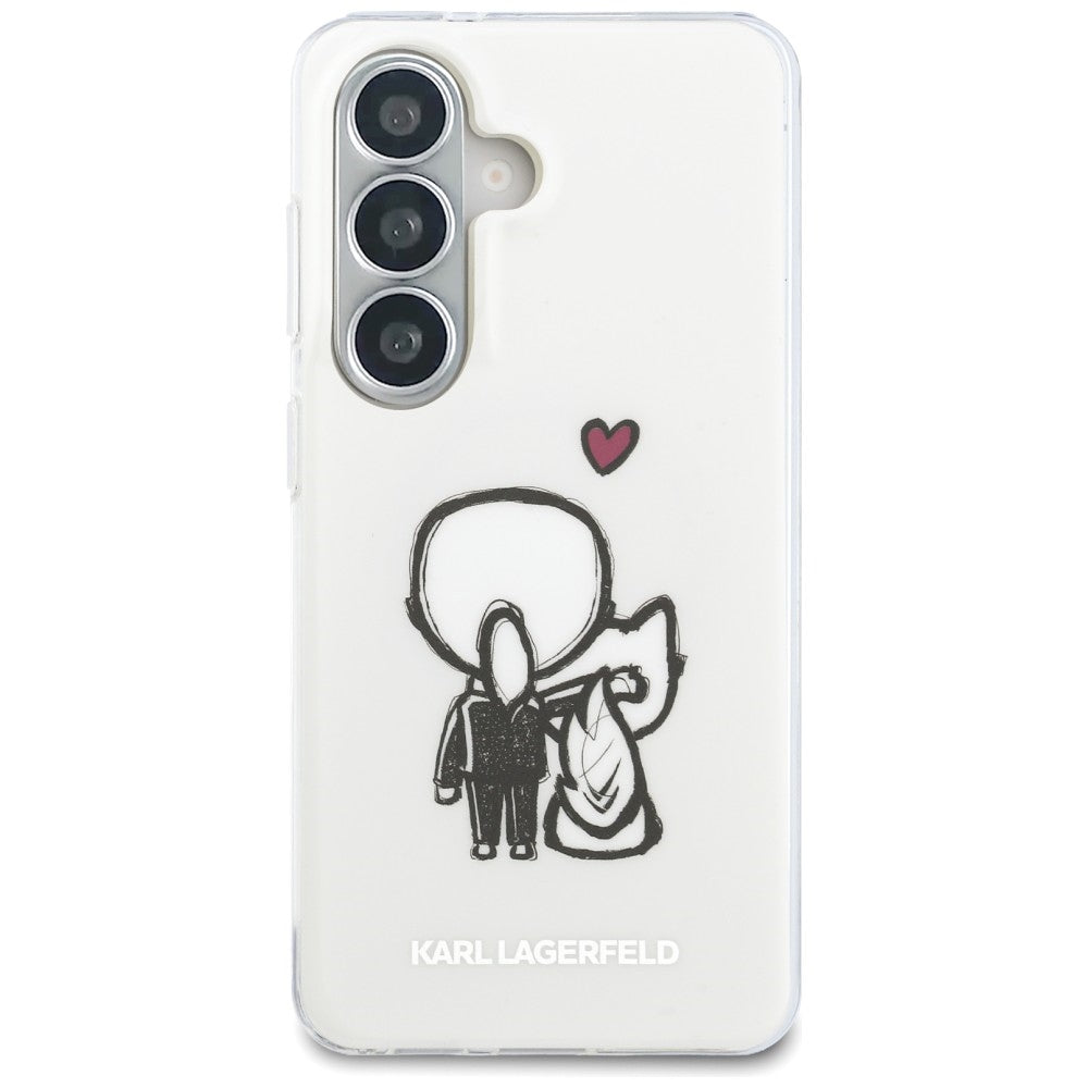 MagSafe ovitek za Samsung Galaxy S26 S942, Karl Lagerfeld, IML Karl & Choupette zadnji logotip, bel