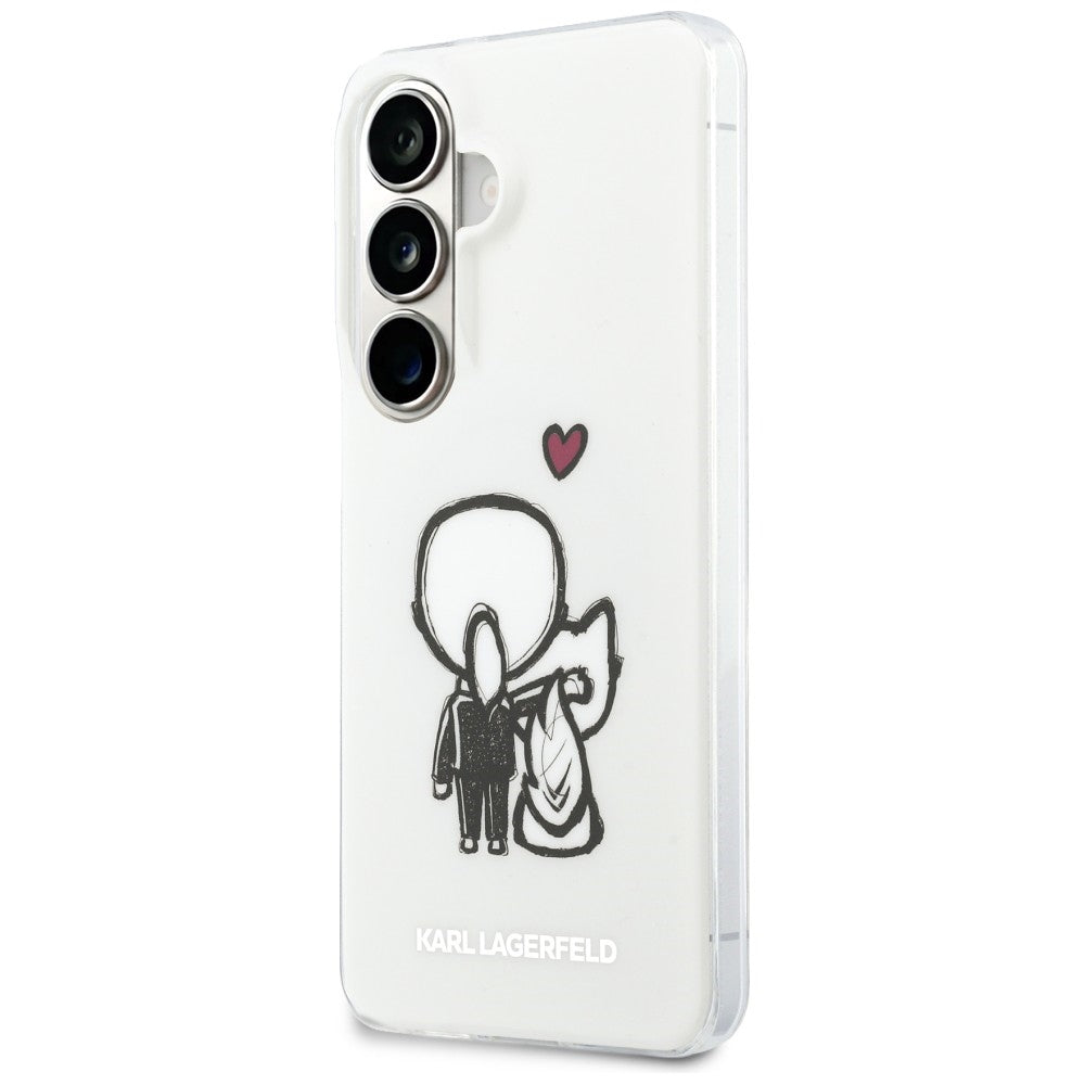 MagSafe ovitek za Samsung Galaxy S26 S942, Karl Lagerfeld, IML Karl & Choupette zadnji logotip, bel