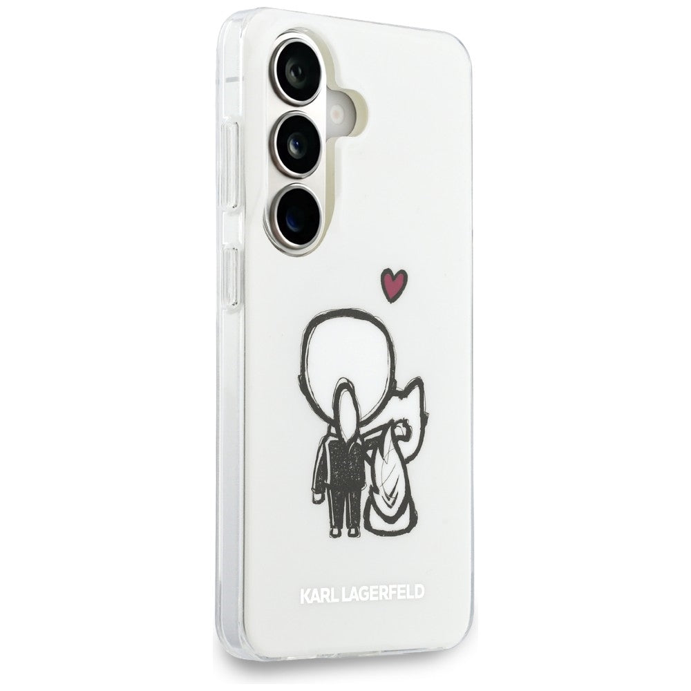 MagSafe ovitek za Samsung Galaxy S26 S942, Karl Lagerfeld, IML Karl & Choupette zadnji logotip, bel