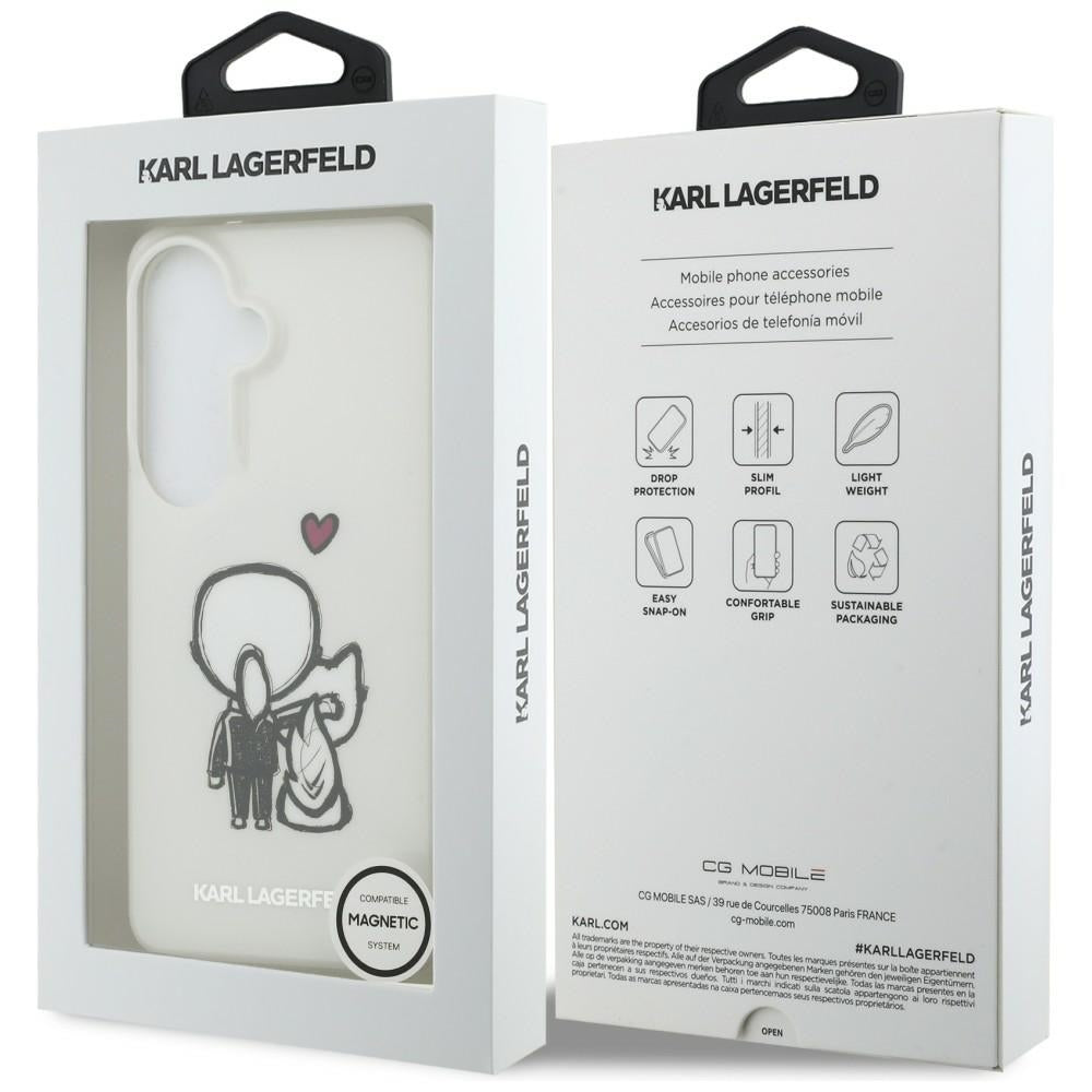MagSafe ovitek za Samsung Galaxy S26 S942, Karl Lagerfeld, IML Karl & Choupette zadnji logotip, bel