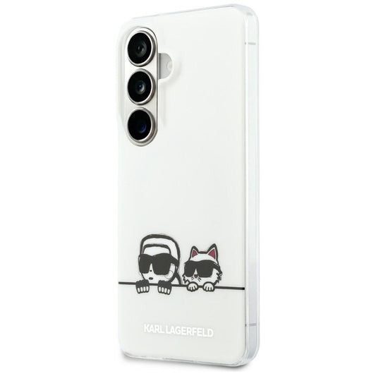 Ovitek MagSafe za Samsung Galaxy S26 S942, Karl Lagerfeld, IML Karl & Choupette Peekaboo Logo, Bel.