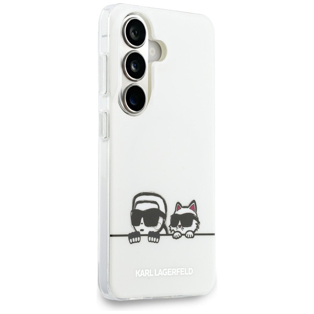 Ovitek MagSafe za Samsung Galaxy S26 S942, Karl Lagerfeld, IML Karl & Choupette Peekaboo Logo, Bel.