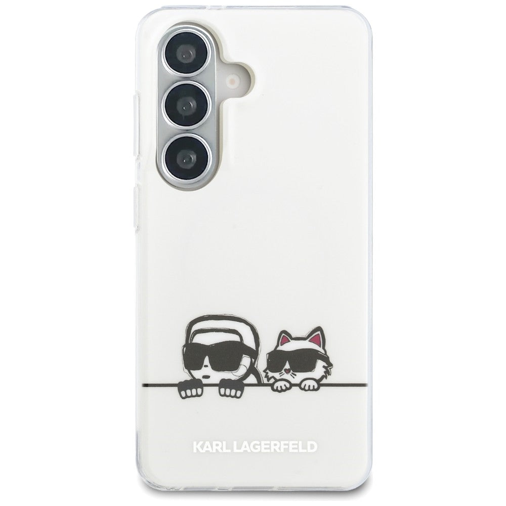 Ovitek MagSafe za Samsung Galaxy S26 S942, Karl Lagerfeld, IML Karl & Choupette Peekaboo Logo, Bel.