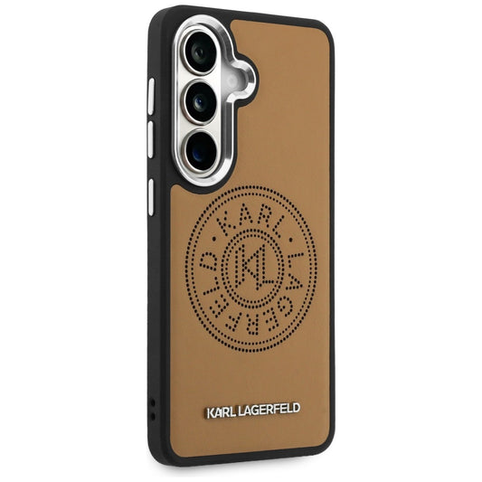 Ovitek MagSafe za Samsung Galaxy S26 S942, Karl Lagerfeld, Karl Round Point Logo, Rjava