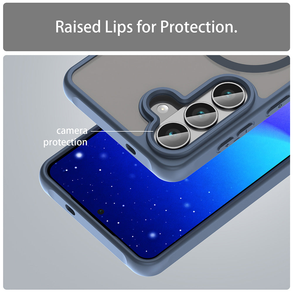 Ovitek MagSafe za Samsung Galaxy S26 S942, Techsuit, HaloFrost II, Mornarsko modra