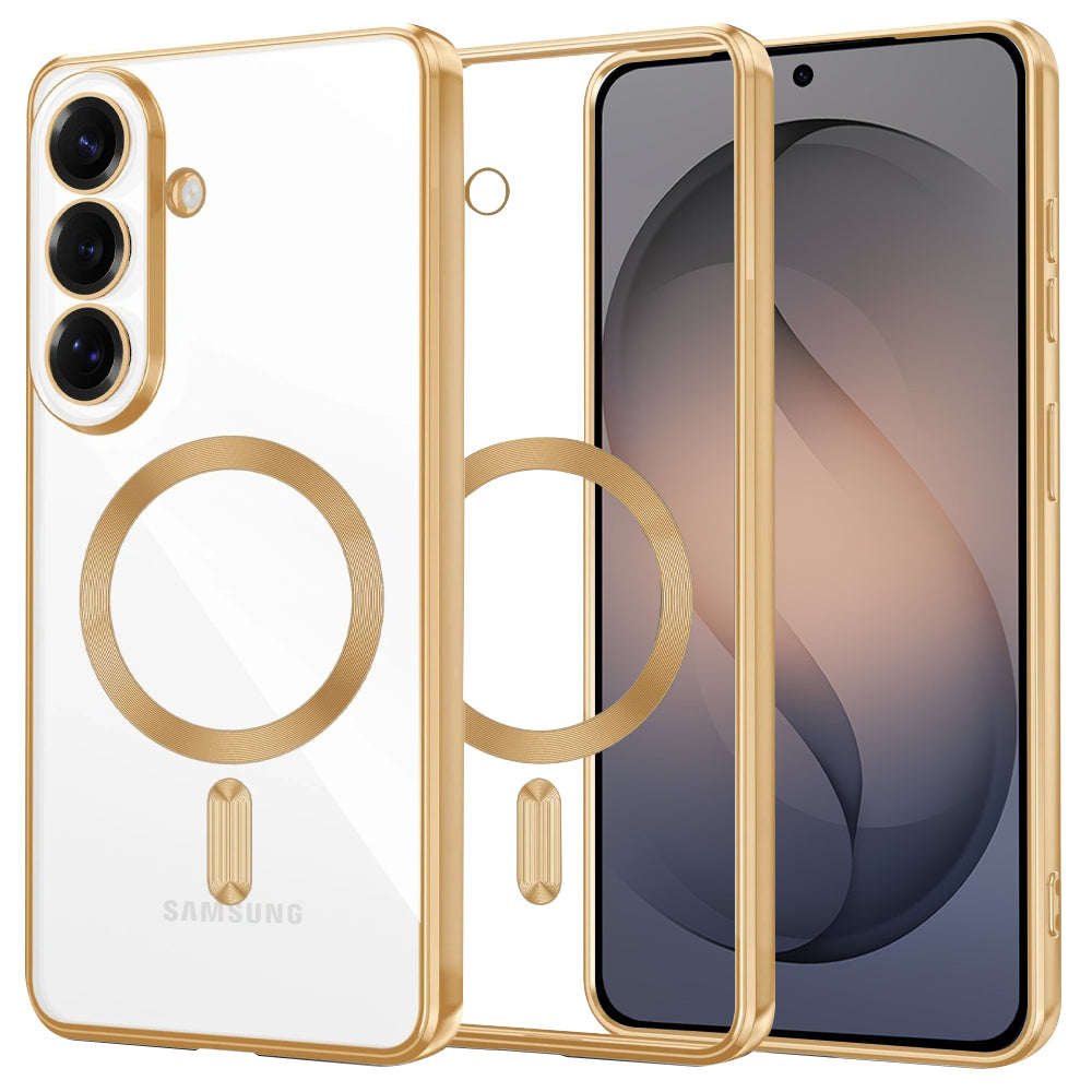 Ovitek MagSafe za Samsung Galaxy S26, Techsuit, Luxury Crystal, Zlat.