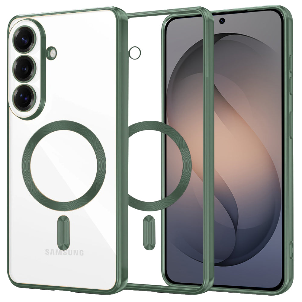 Ovitek MagSafe za Samsung Galaxy S26, Techsuit, Luxury Crystal, Temno Zelen