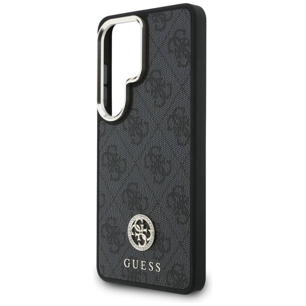MagSafe ovitek za Samsung Galaxy S26 Ultra S948, GUESS, 4G Big Rhinestone Triangle Strap, črn