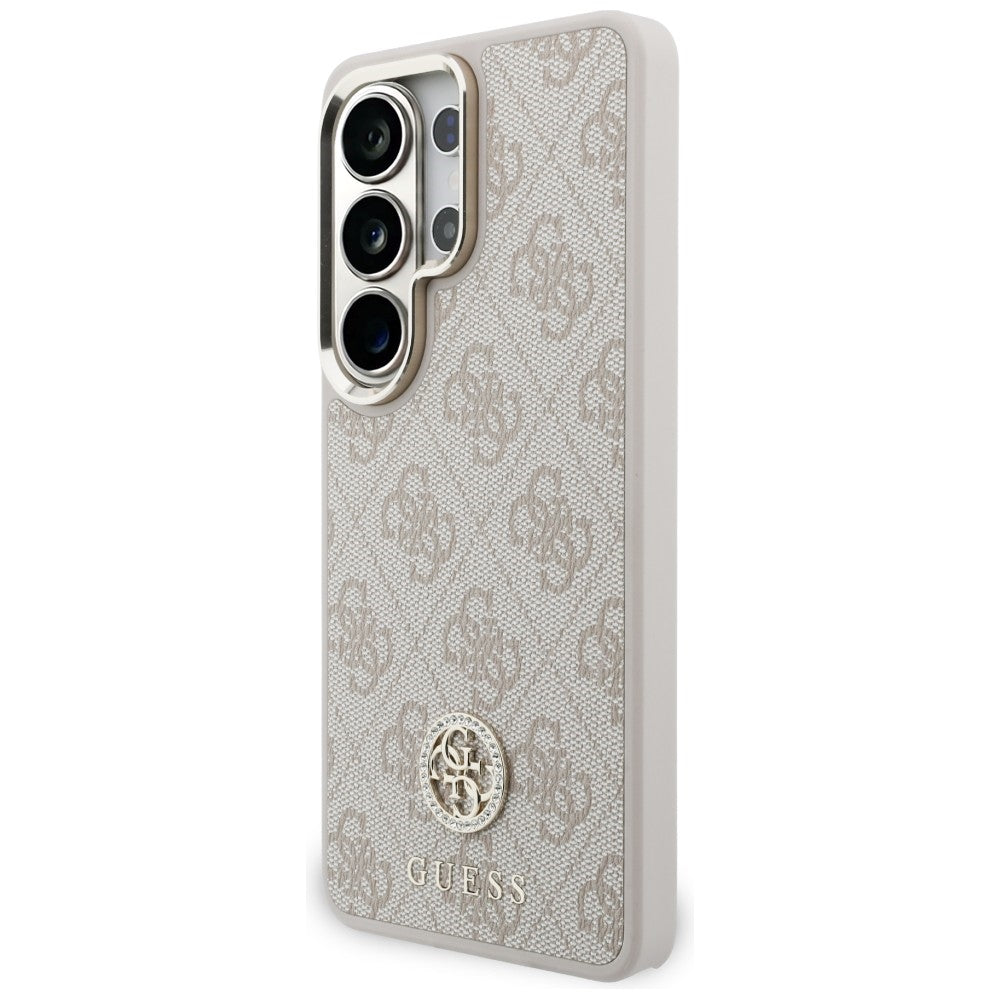 MagSafe ovitek za Samsung Galaxy S26 Ultra S948, GUESS, 4G Big Rhinestone Triangle Strap, Roza