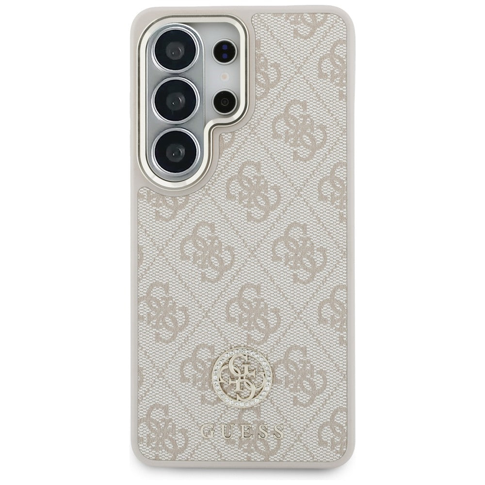 MagSafe ovitek za Samsung Galaxy S26 Ultra S948, GUESS, 4G Big Rhinestone Triangle Strap, Roza