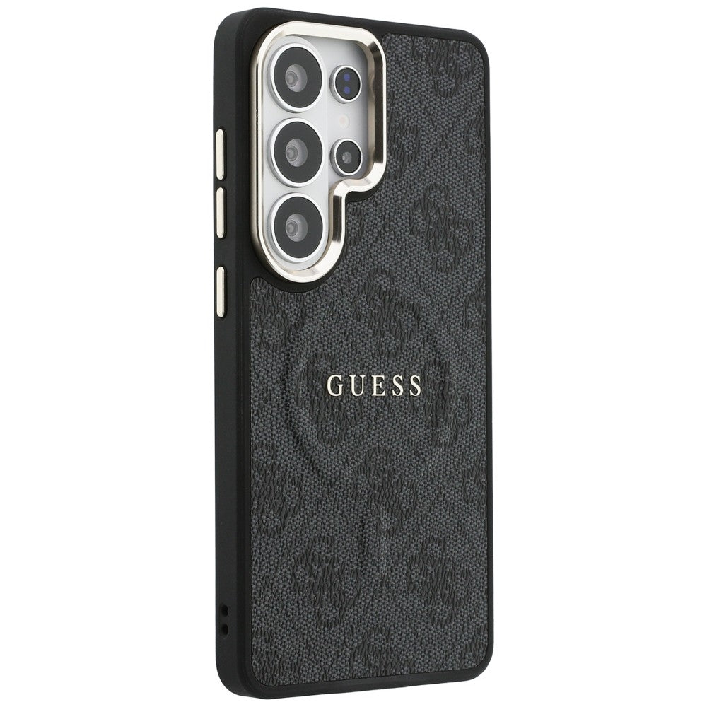 MagSafe ovitek za Samsung Galaxy S26 Ultra S948, Guess, 4G Embossed Ring, črn