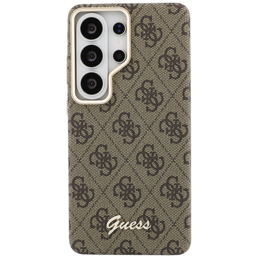 Ovitek MagSafe za Samsung Galaxy S26 Ultra S948, Guess, 4G Script Logo, rjava