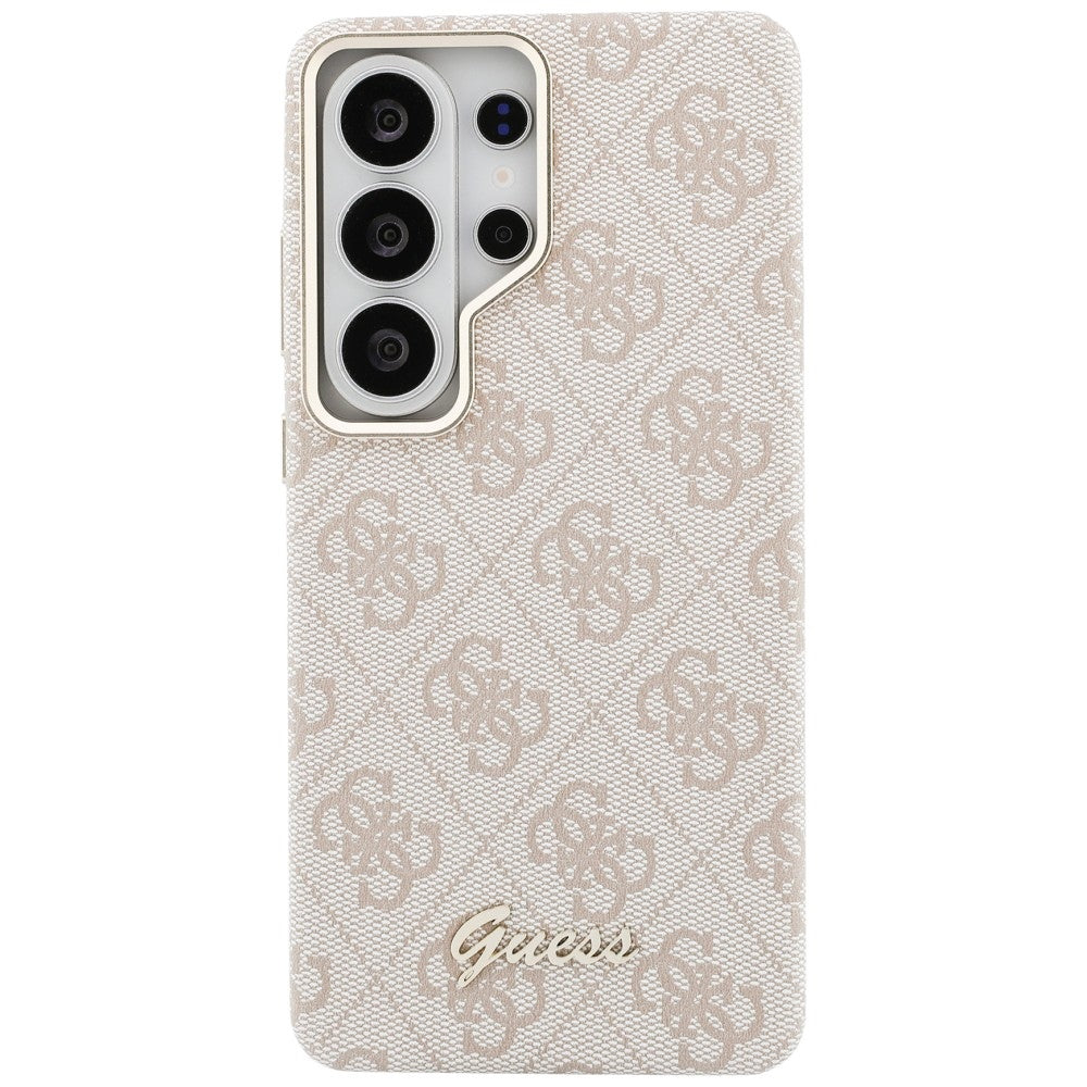 Ovitek MagSafe za Samsung Galaxy S26 Ultra S948, Guess, 4G Script Logo, Roza